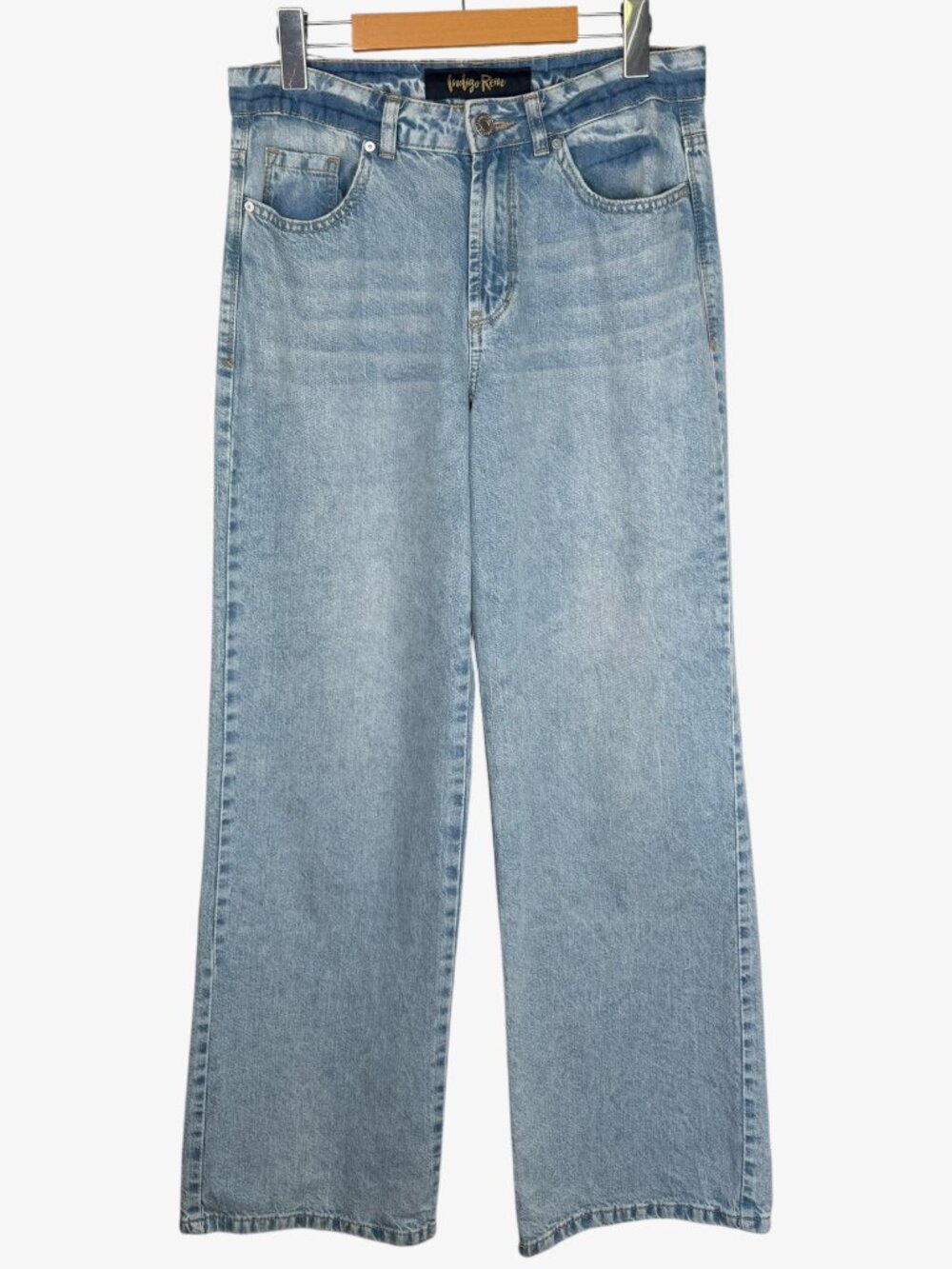 INDIGO REIN Wide Leg High Rise Denim Jeans - Blue - Size 9/28